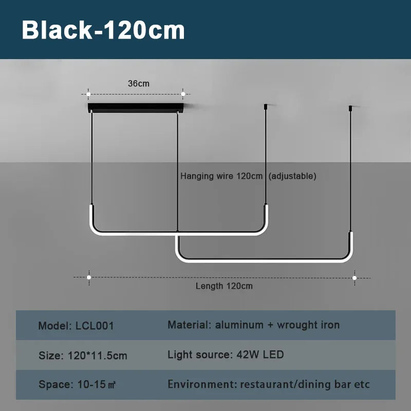 Suspension LED moderne noire et dorée pour salon – Thalion