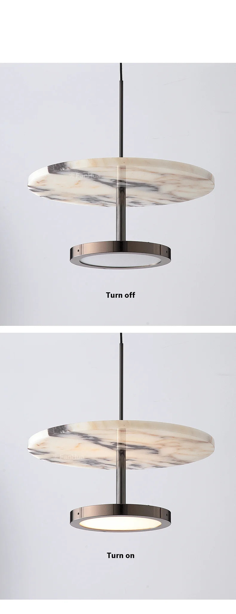 Suspension en pierre naturelle noire pour chambre – Noctura