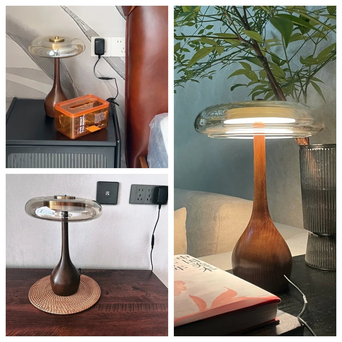 Vloerlamp in retro Japans glas – Zénorex