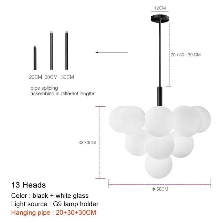 Lustre moderne en verre pour salon – Arionelle