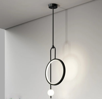 LED Ringhanglamp Modern voor Multifunctionele Ruimten Zwart – Haloa