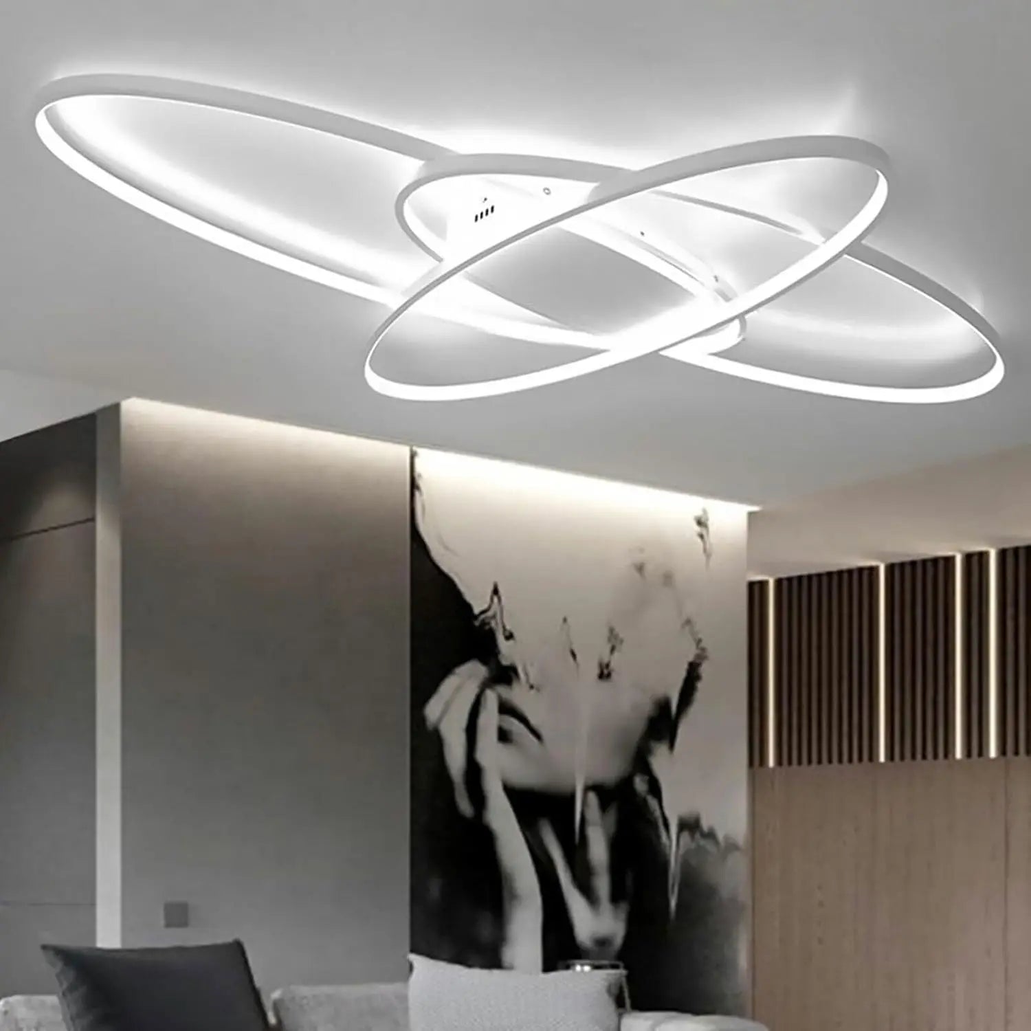 Modern plafondlamp in aluminium voor woonkamer – Alumode