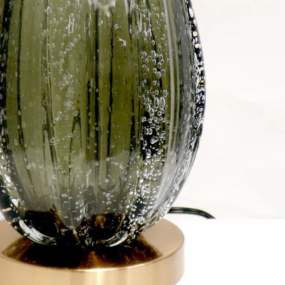 Ulmos Bedside Lamp in Artisanal Fluted Glass and Gilded Metal Vintage Design - View 9