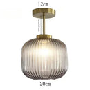 Retro glazen plafondlamp met reliëf voor woonkamer en gang – Crescianea