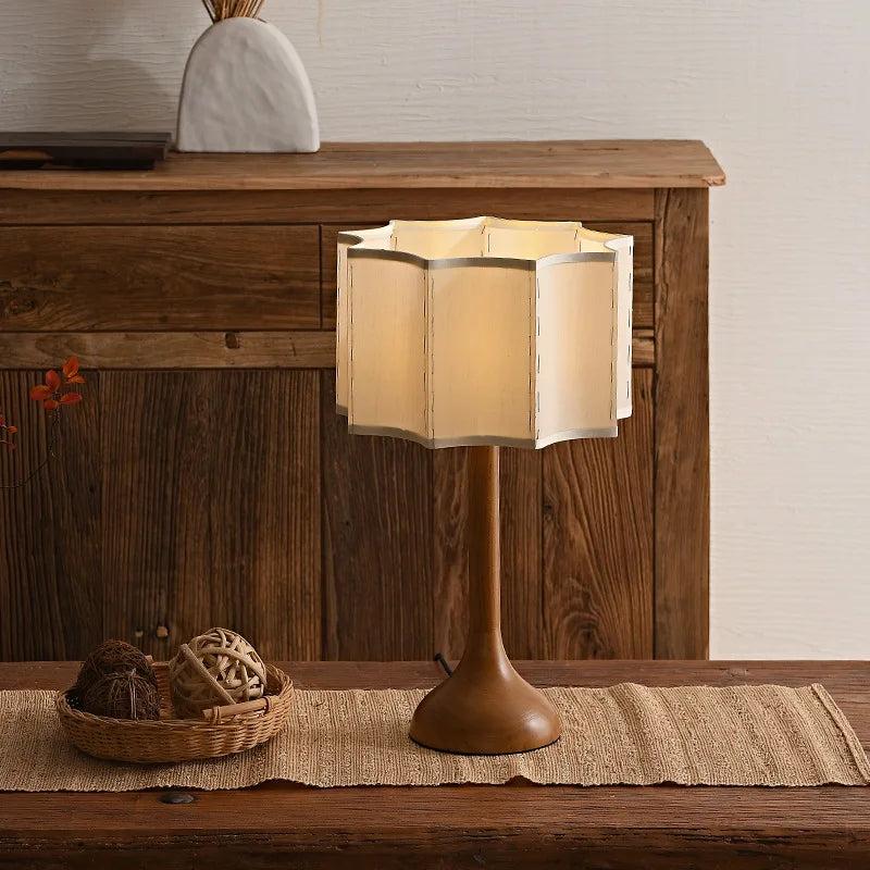Houten staande lamp in Wabi-Sabi stijl voor woonkamer – Armonique