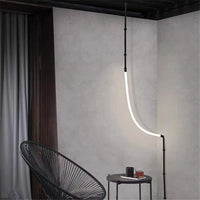 Lustre en métal noir pour salon – Curvella