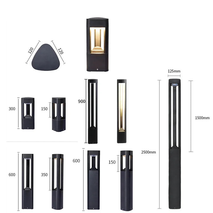 Borne LED extérieure en aluminium pour jardin – Aluminar