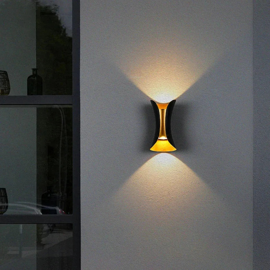 Applique murale extérieure directionnelle Nexa design bicolore noir et doré avec technologie COB - vue 9