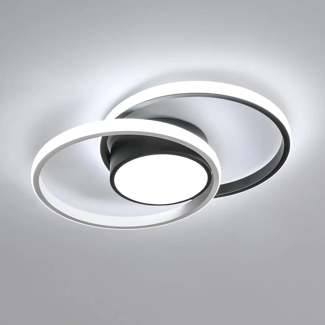 Plafonnier LED moderne en aluminium blanc 6500K pour chambre – Caelux