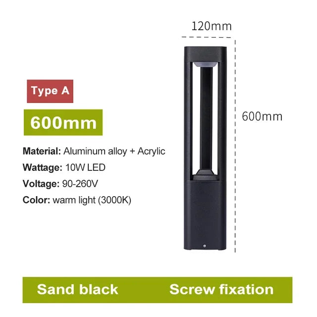 Borne LED extérieure en aluminium pour jardin – Aluminar