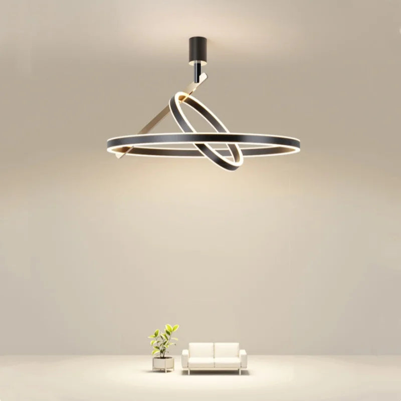 Plafonnier minimaliste double anneau en aluminium – Circadia