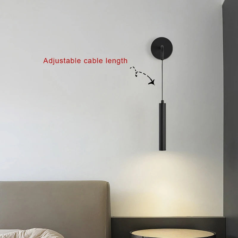 Applique murale moderne en métal noir pour chambre – Novalume