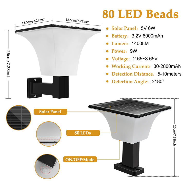 Lampe solaire extérieure étanche style Art Déco – Soleanor