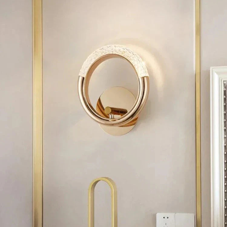 Applique murale directionnelle Ovalia design minimaliste dorée avec diffuseur acrylique - vue 16