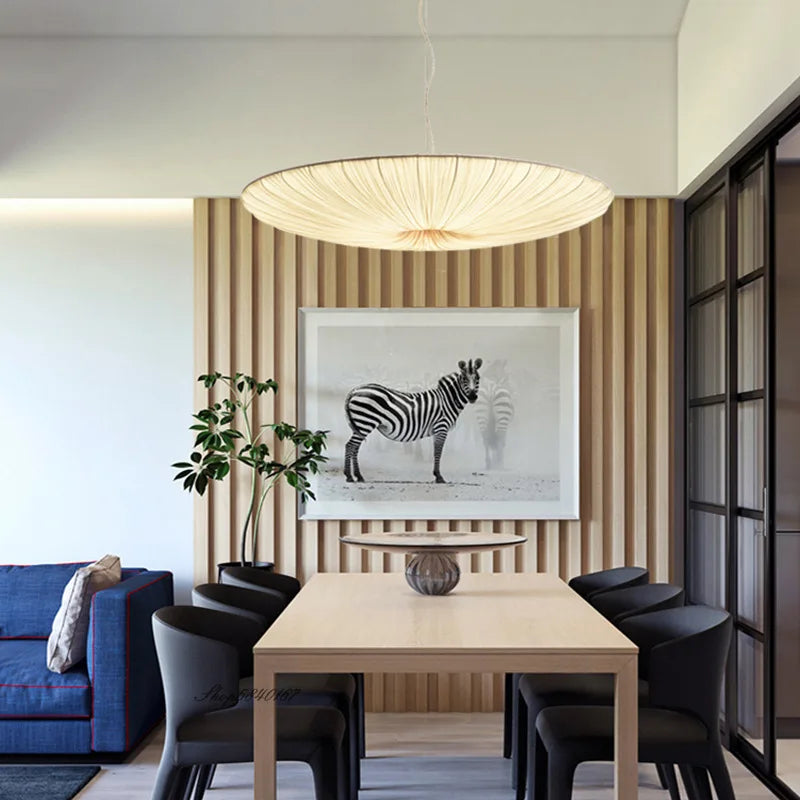 Hedendaagse textielhanglamp voor woonkamer en slaapkamer – Armonique