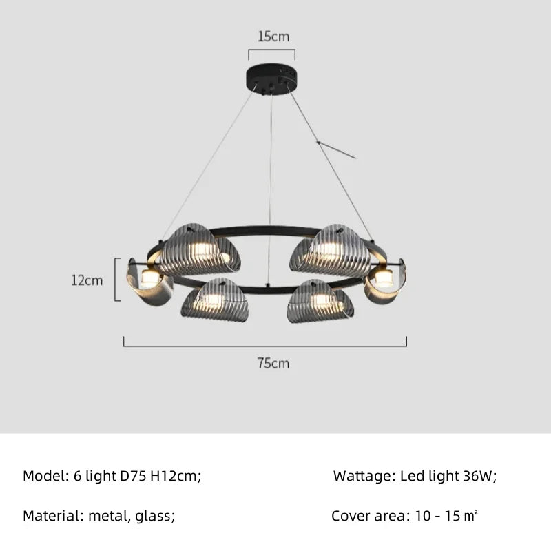 Hanglamp in Grijs Gerookt Glas voor Eetkamer – Orvelia
