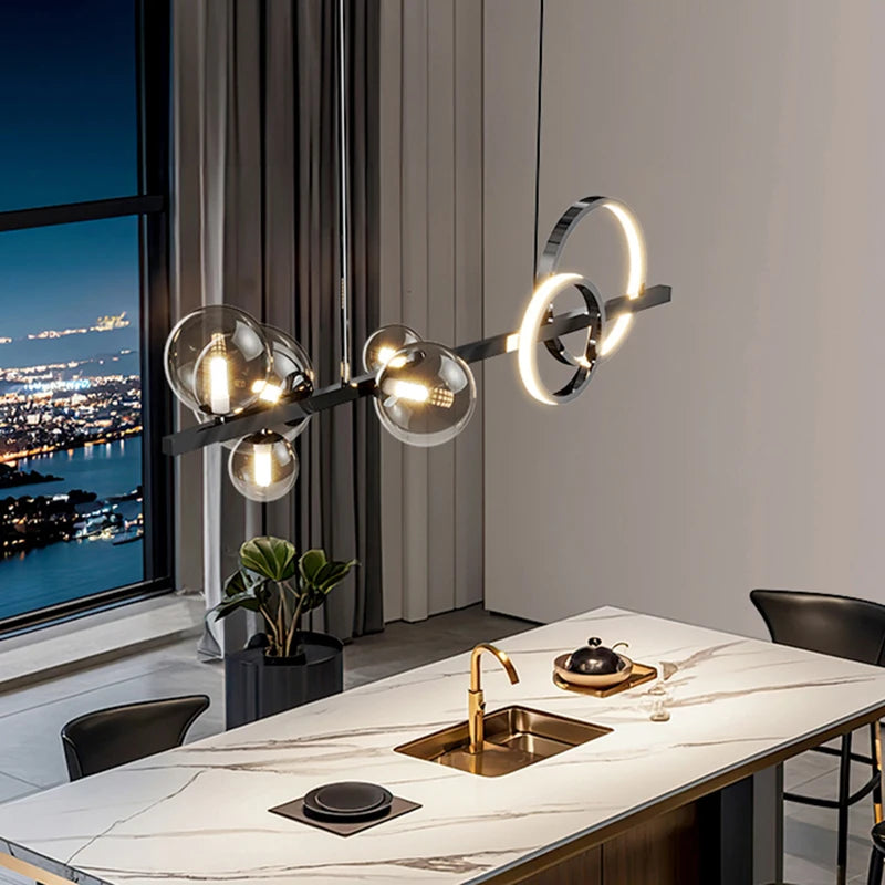 Hedendaagse hanglamp in legering voor woonkamer – Halura