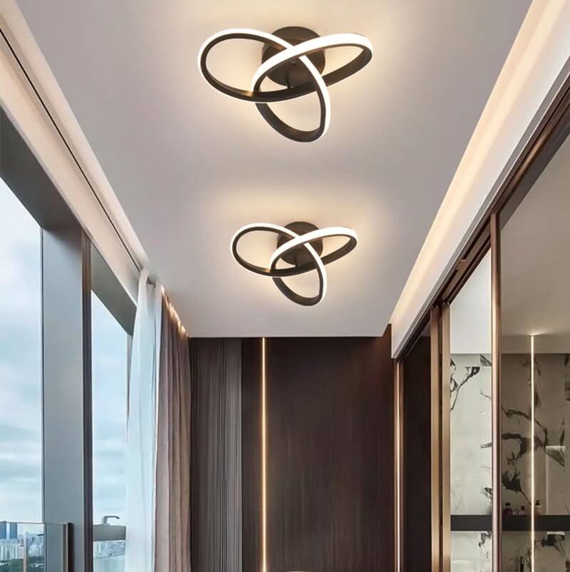 Plafonnier Incurvé Contemporain Double Panneau – Geometrio