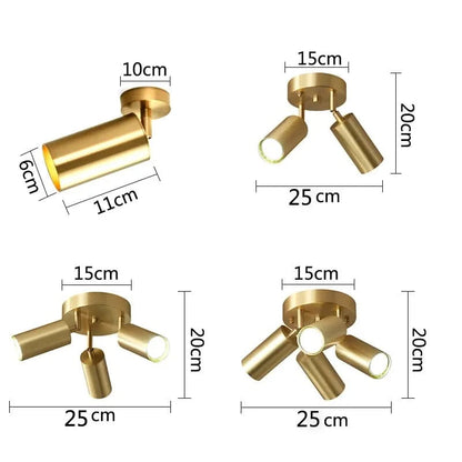 Minimalistische Gouden Dubbele LED Plafondlamp – Laiton