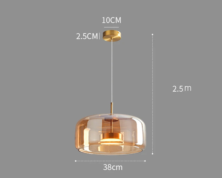 Suspension en verre minimaliste nordique pour salons et chambres – Vetroéclat