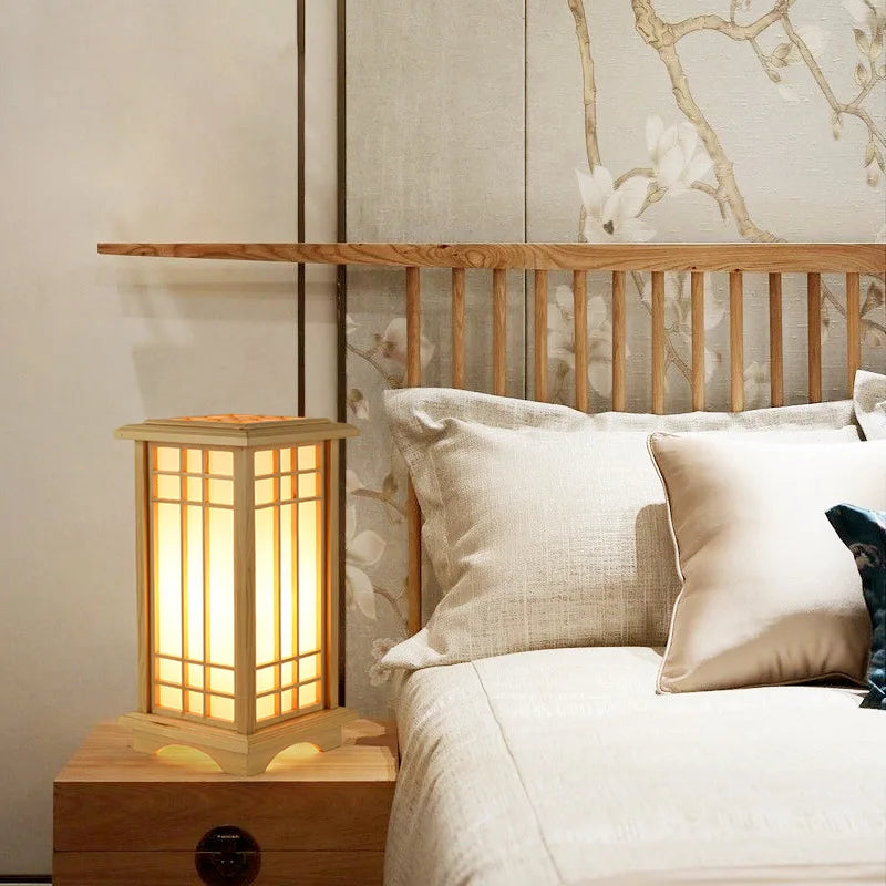Lampe sur pied en bois style japonais pour salon – Zenshiro