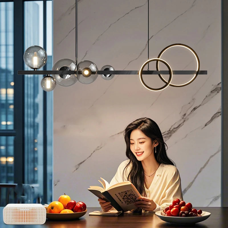 Hedendaagse hanglamp in legering voor woonkamer – Halura