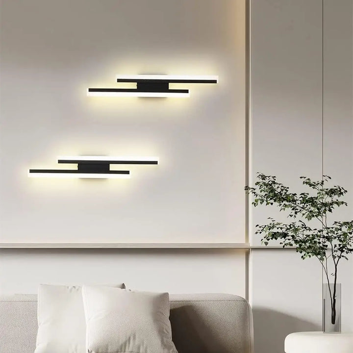 Applique murale led noir horizontal