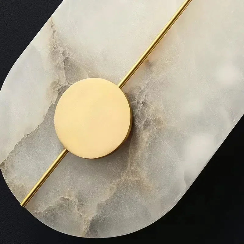 Aura Wandlamp Hoge Voorkeur Gouden Afwerking Authentiek Marmer – Aura