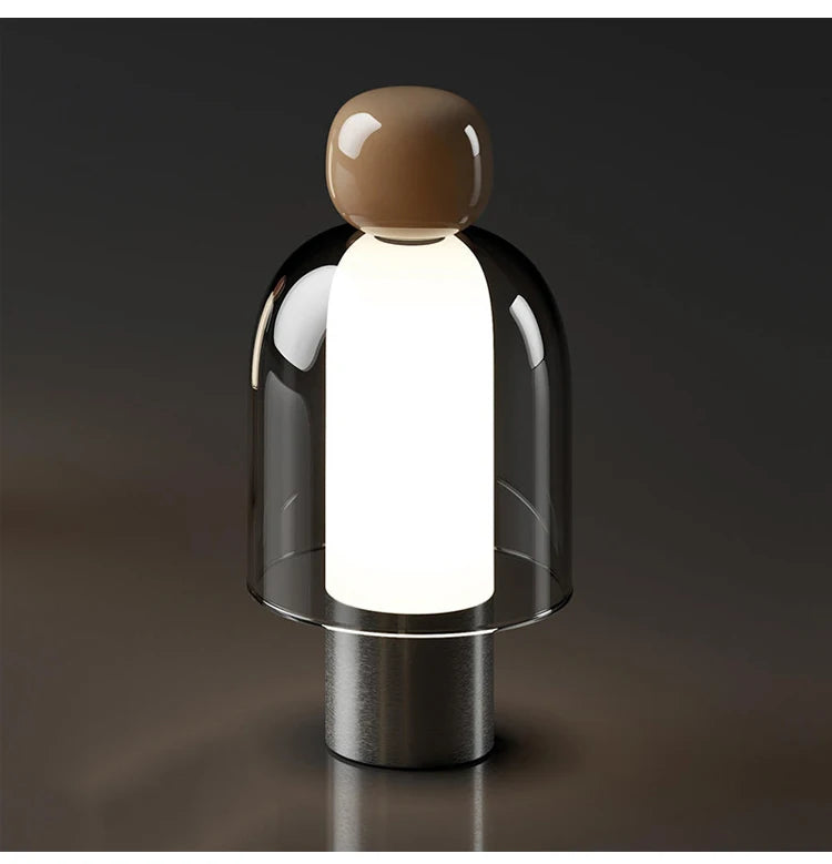 Lampe de bureau minimaliste en verre et aluminium – Artéline