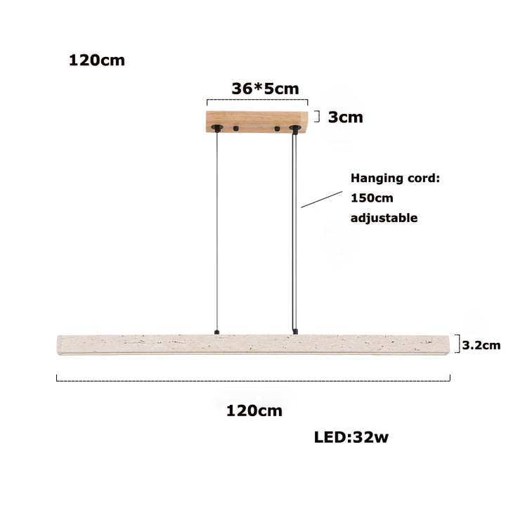 Lustre contemporain en pierre et acier pour salle à manger – Silexor