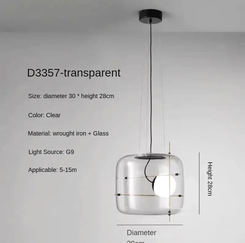 Suspension en verre fumé pour chambre et salon – Silmarise