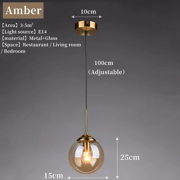 Suspension LED en verre poli pour salon – Crealuxa