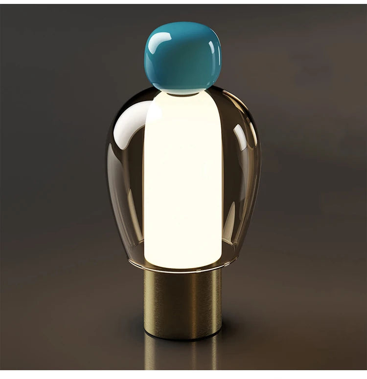 Lampe de bureau minimaliste en verre et aluminium – Artéline