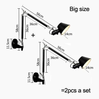 Zwarte verstelbare wandlamp in aluminium – Sveltiö