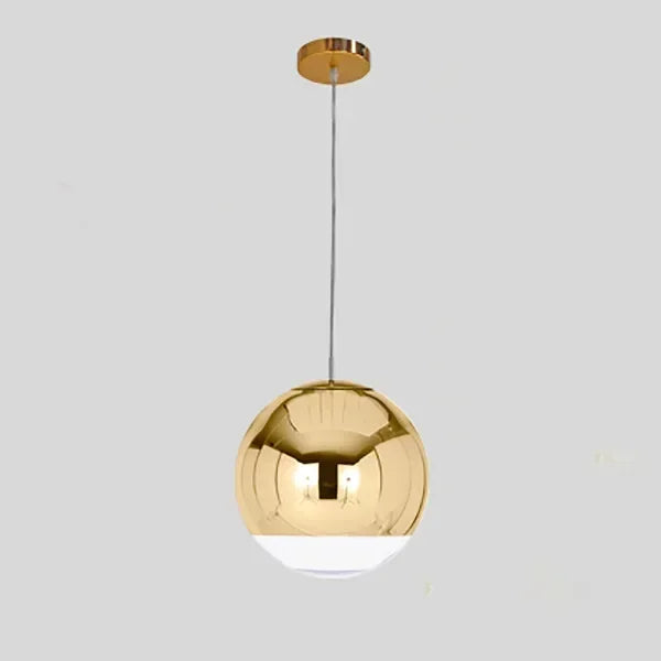 Minimalistische Hanglamp in Verguld Glas voor Restaurants – Alvearelia