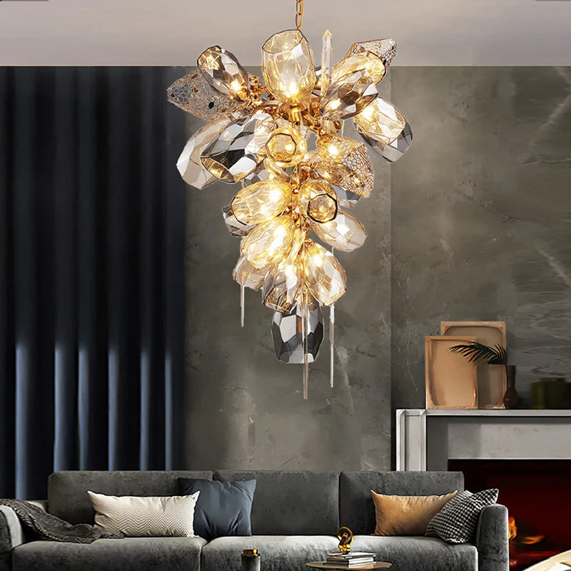 Suspension moderne en verre pour salon – Celestine