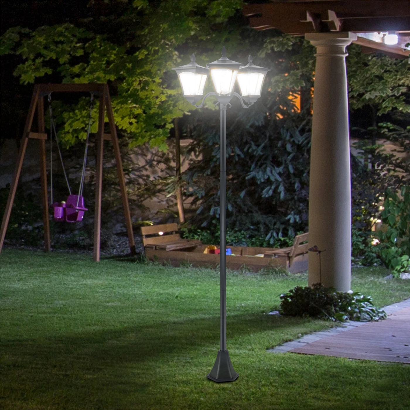 Lampadaire Jardin en Acier Inoxydable Solaire – Celunis