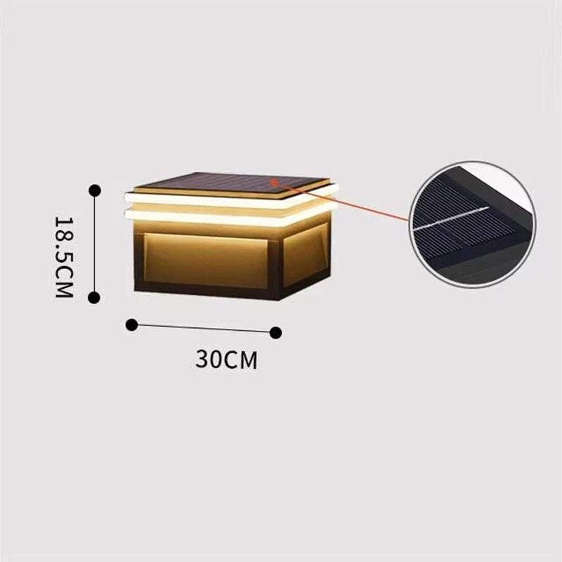 Lampe solaire extérieure carrée en acier inoxydable – Arionel