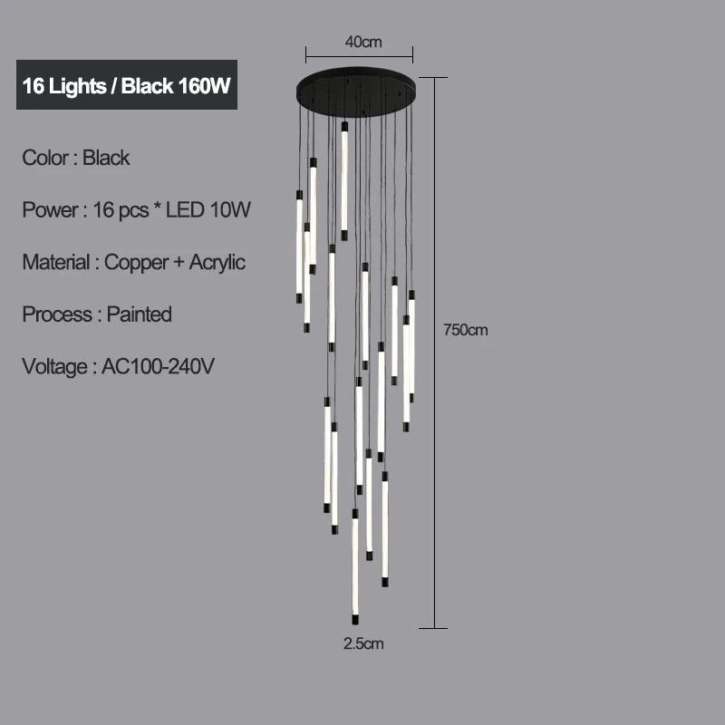 Lustre Escalier en Cuivre pour Villas et Hôtels – Célestine
