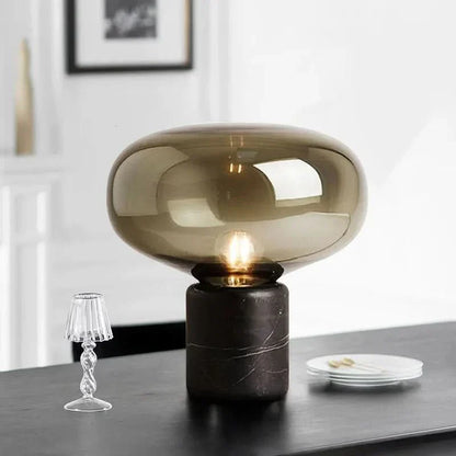 Elegant Table Lamp black marble and blown glass Luxor - view 5
