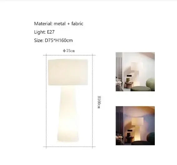 Lampe sur pied en tissu et fer design nordique – Armonello
