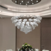 Lustre Cristal Moderne et Acier pour Salon – Mirellia