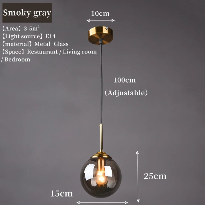 Suspension LED en verre poli pour salon – Crealuxa