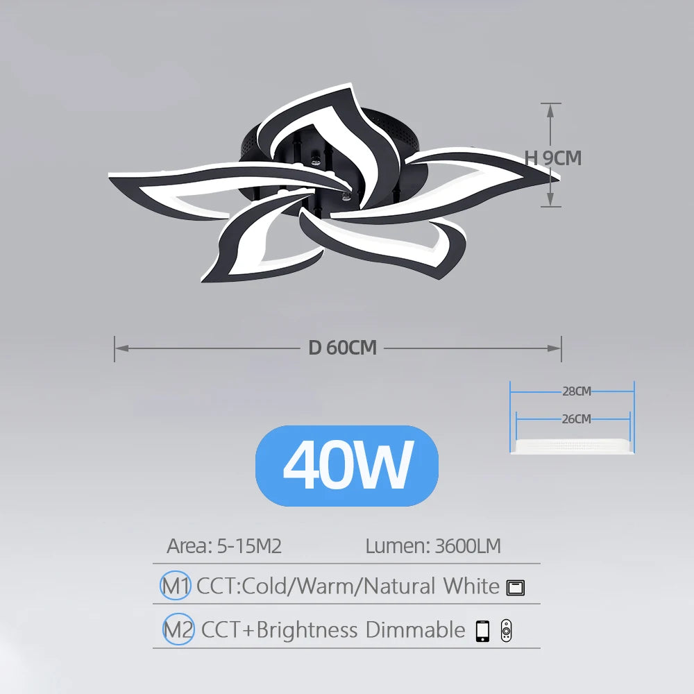 Plafonnier Acrylique Moderne Dimmable pour Salon/Chambre – Caeleste