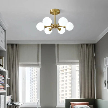 Hangende LED-plafondlamp Wit Glas Schoon Design – Lana