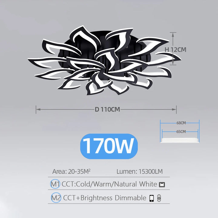 Plafonnier Acrylique Moderne Dimmable pour Salon/Chambre – Caeleste