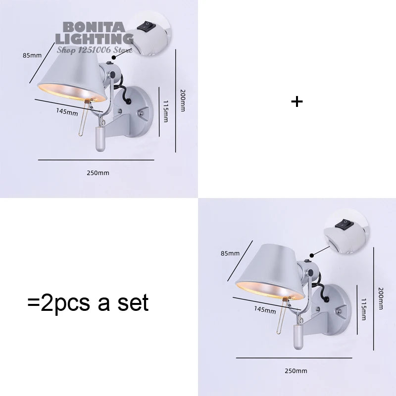 Zwarte verstelbare wandlamp in aluminium – Sveltiö