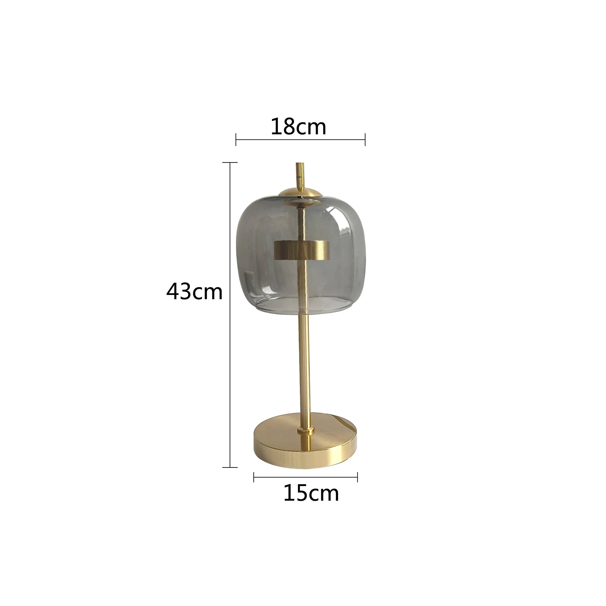 Lampe de chevet moderne Xiumis globe en verre et base métal doré brossé - vue 10