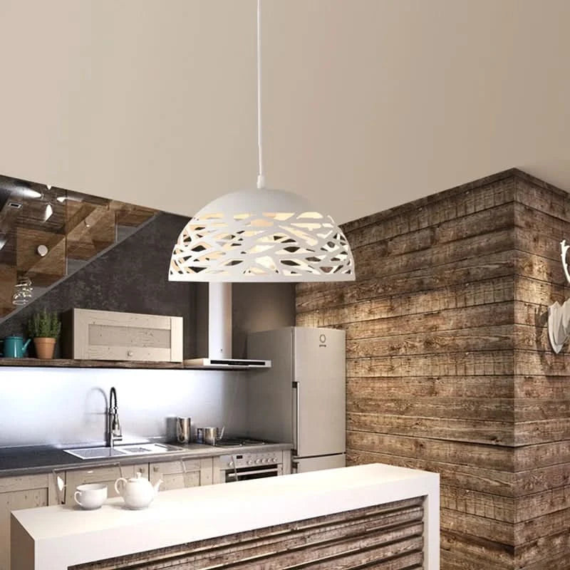 Lampe suspendue réglable au style mid-century Blanc – Ombrelle