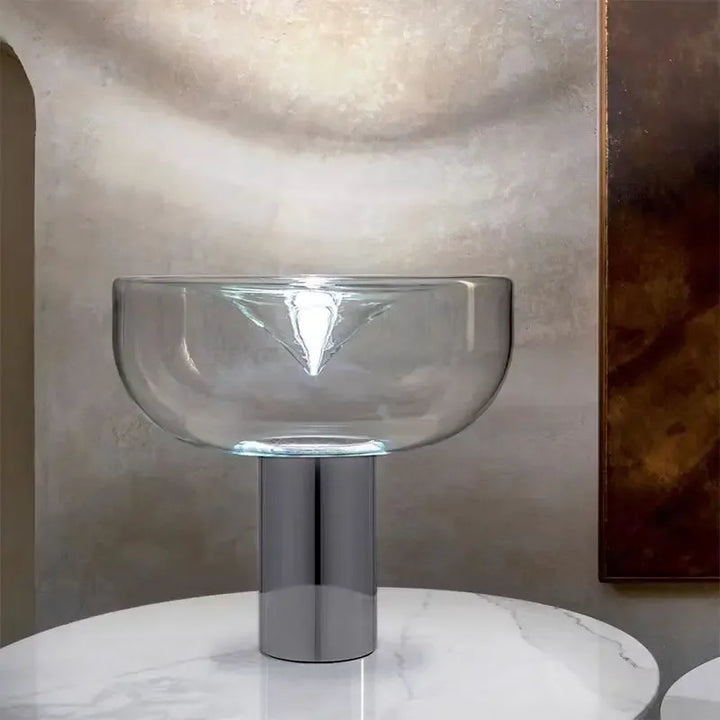 Lampe de table nordique en verre transparent – Aellara